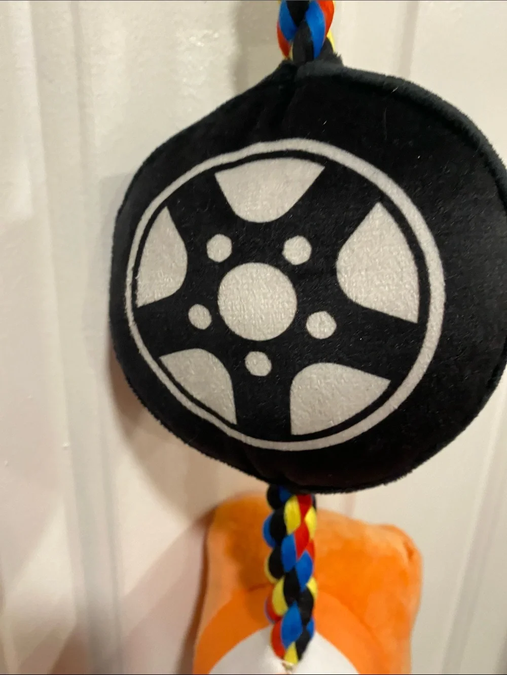 Nascar Plush Racing Rope Toy in Red, Orange, Black